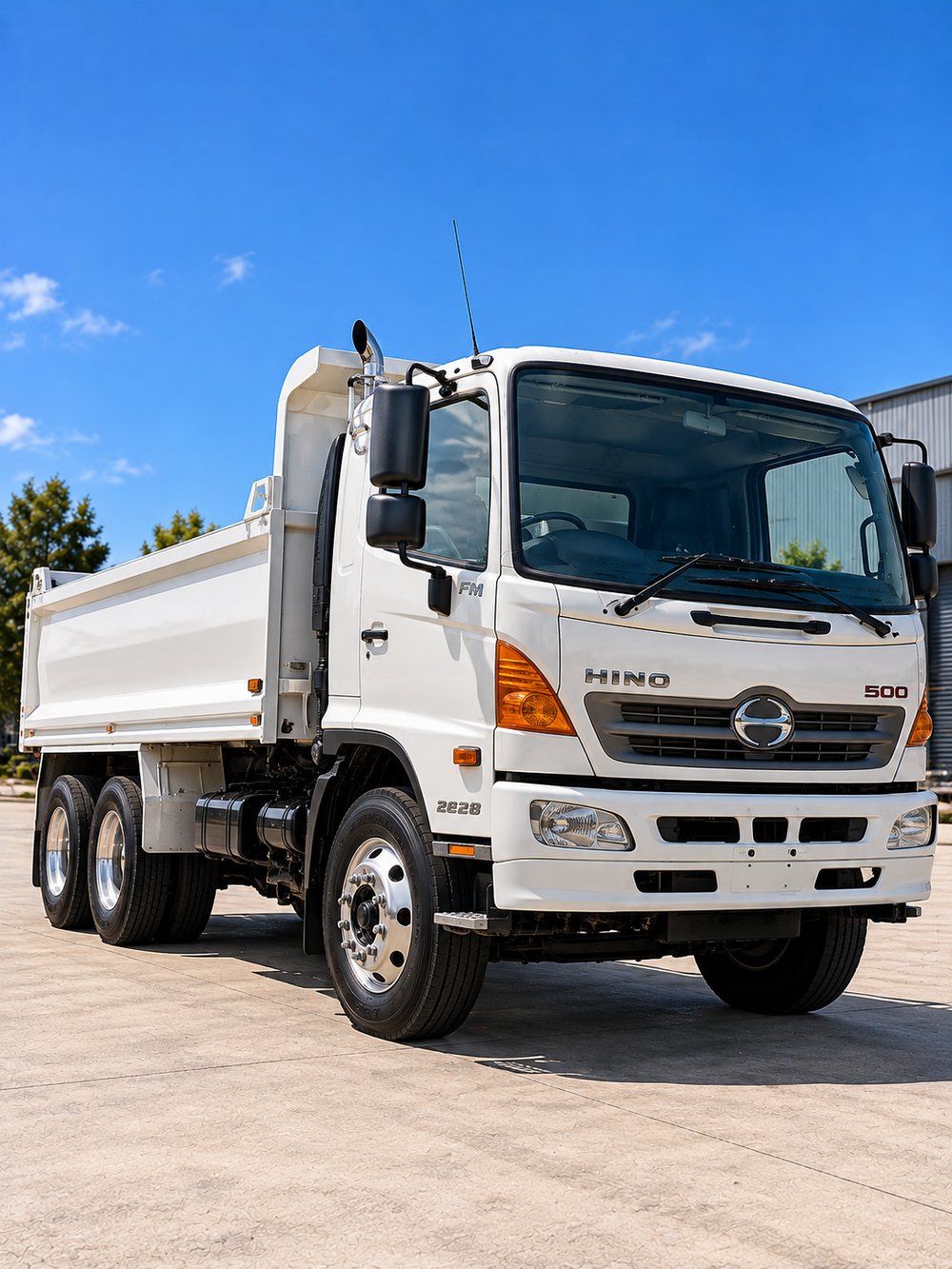 White Hino 500 tipper financed by TAFS